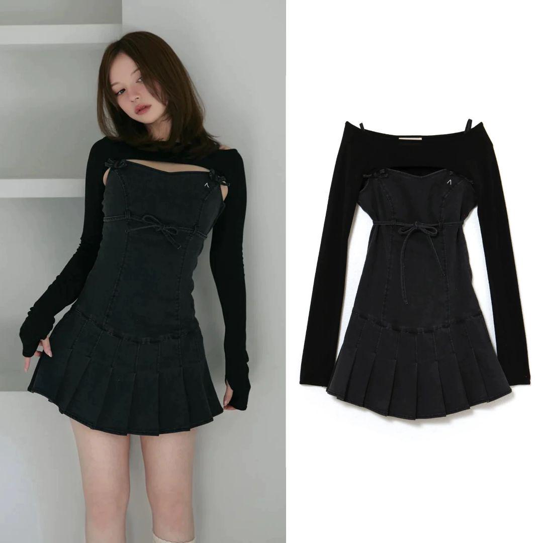 andmary Bonnie denim mini dress