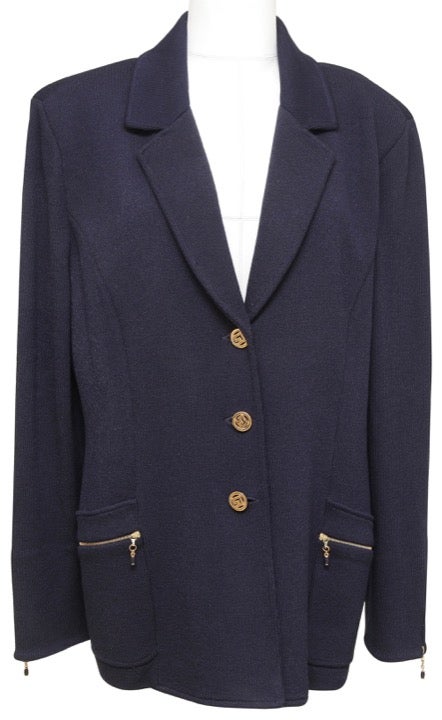 ST. JOHN COLLECTION Knit Blazer Navy 16