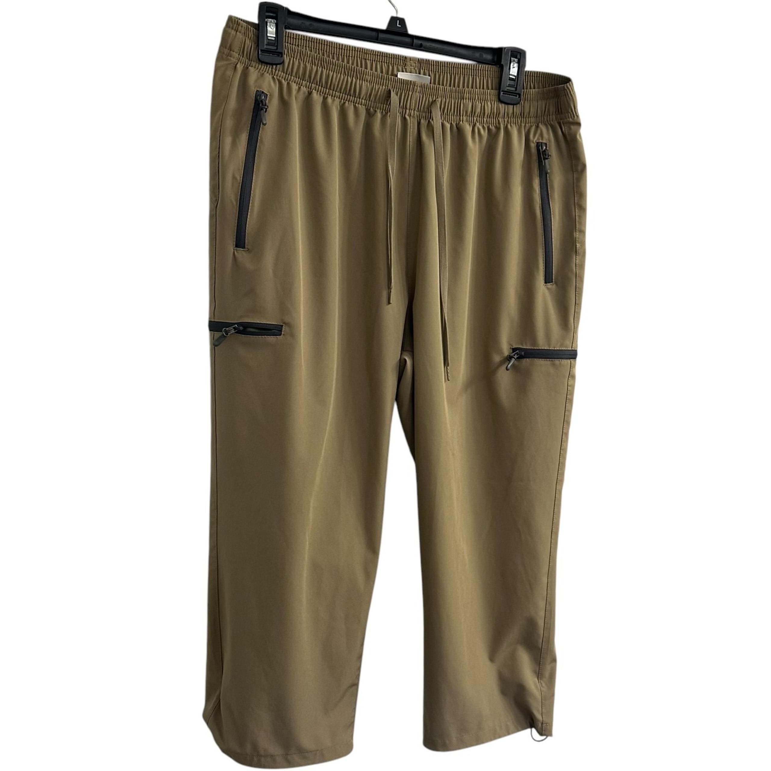LL Bean Pants Womens Large Cargo Capri Nylon Spandex. Elastic drawstring waist