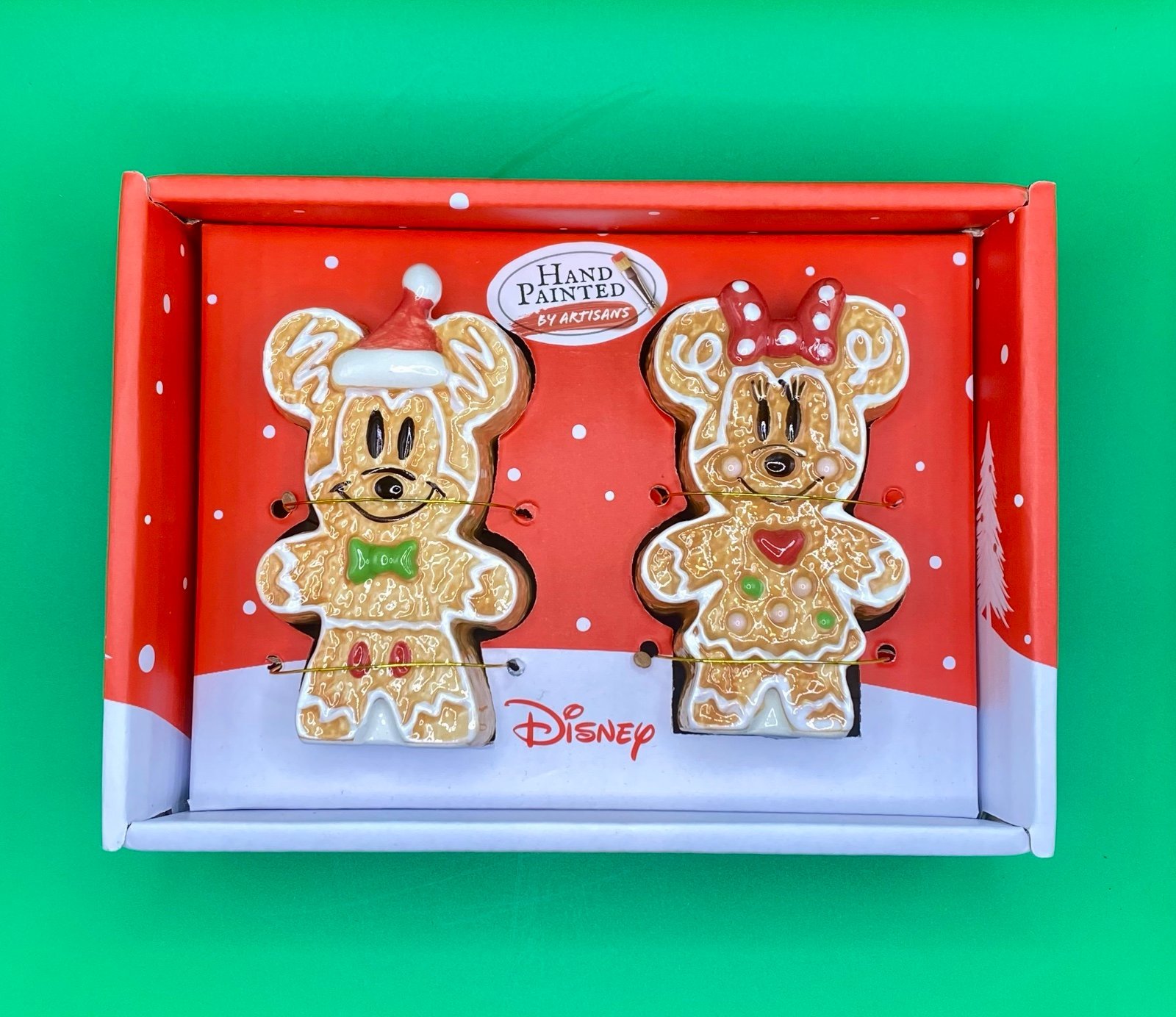 Mickey and Minnie Mouse GINGERBREAD Christmas Salt and Pepper Shakers - NEW