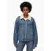LEVI'S Sherpa Lined Trucker Jacket Denim Dark Wash Classic Casual Women's M