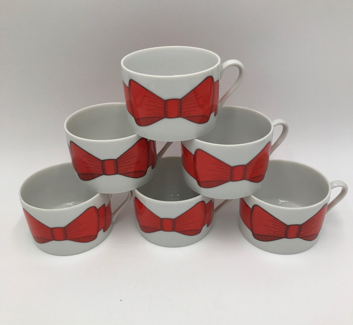 Vintage Fitz and Floyd Holly Wreath Mugs Made in Japan - Set of 6
