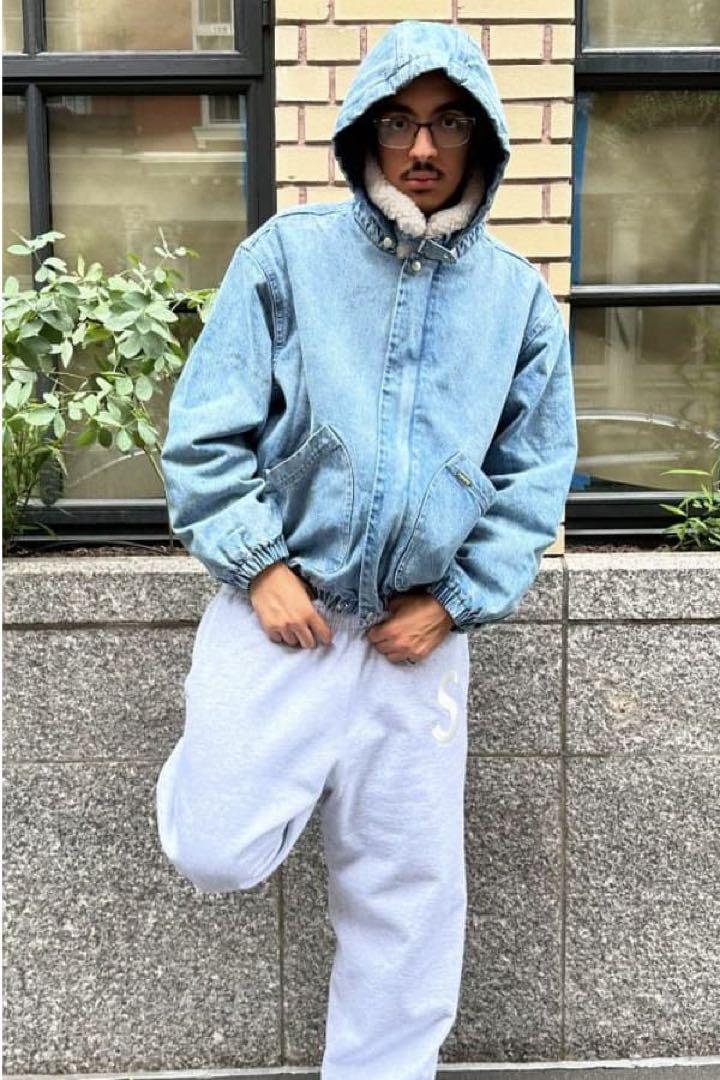 最も優遇の Faux Shearling Lined Bomber Jacket in Denim ジャケット・アウター