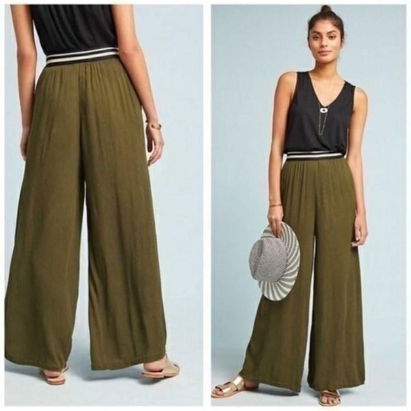Dolan left coast collection wide leg palazzo pant in green size medium NWT