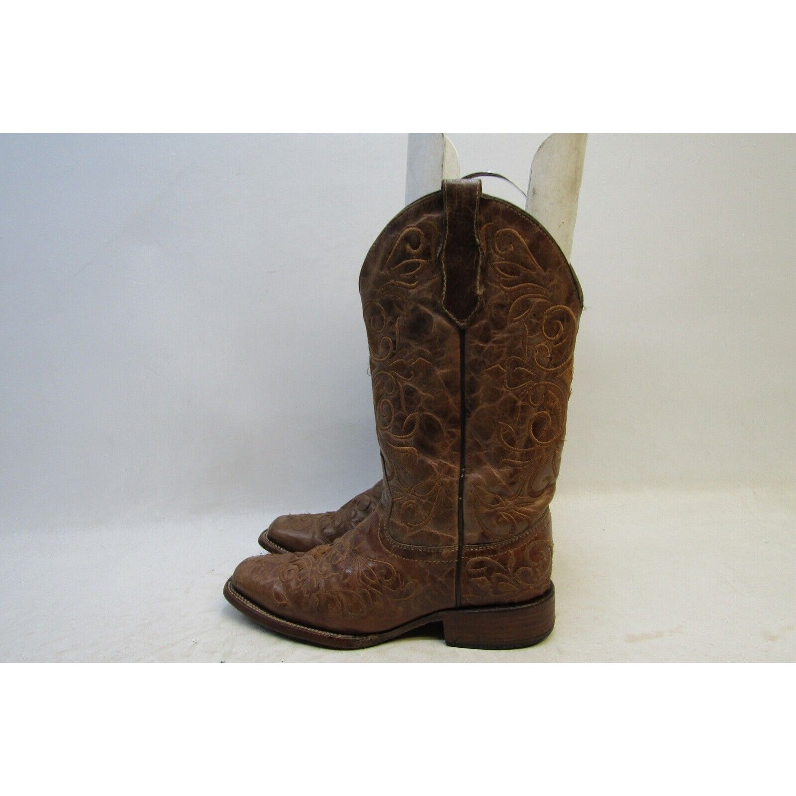 Circle G Womens Size 7 M Brown Leather Embroidered Cowboy Western Boots