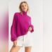 Free People Pink So Low So High Turtleneck Cropped 100% Cashmere Sweater Size M