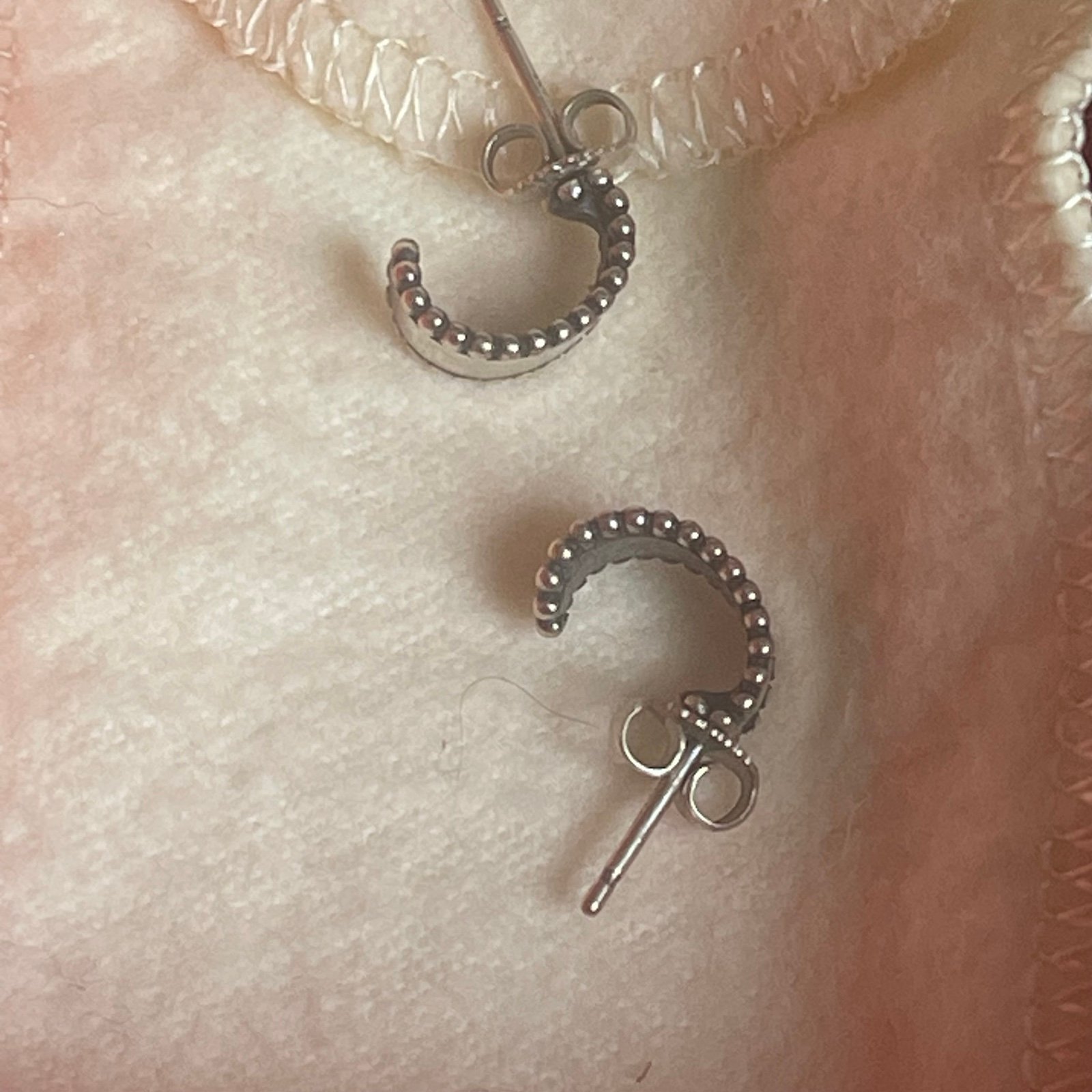 James Avery beaded small half hoops