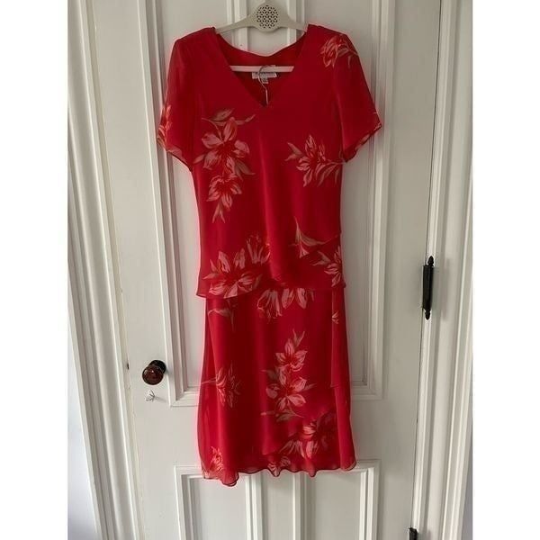 Studio I coral pink/red h floral skirt set 10