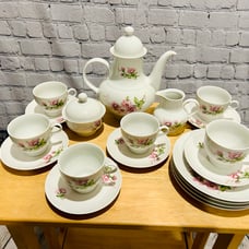 JLMENAU Graf Von Henneberg - White Floral Porcelain German Demitasse / Tea Set