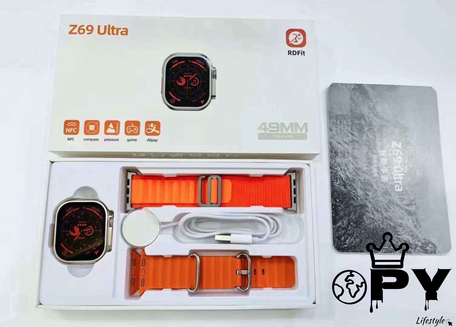 ORANGE Bluetooth Smart Watch Ultra Series 8 For apple iPhone iOS/ Samsung