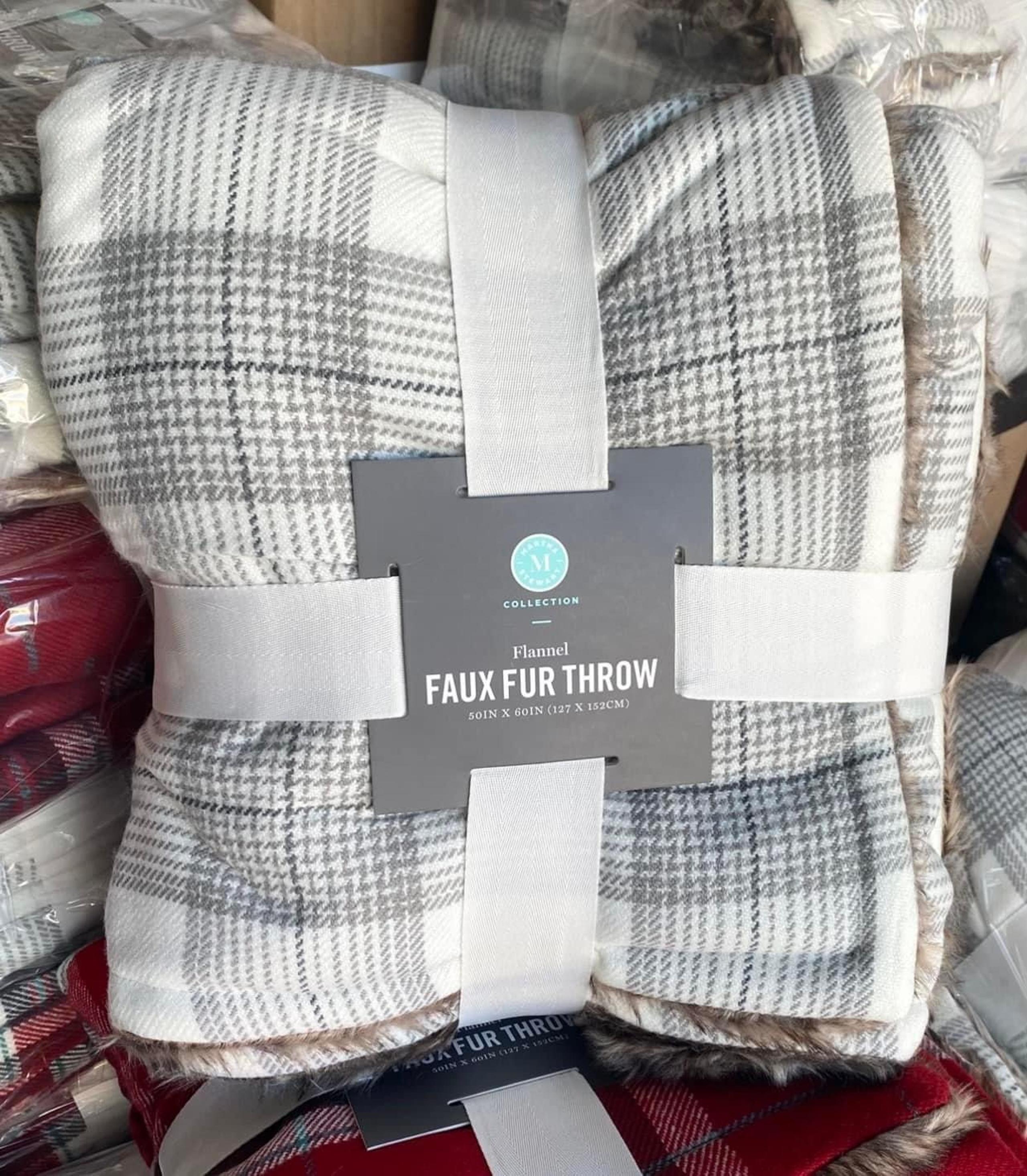 Flannel Faux Fur Throw