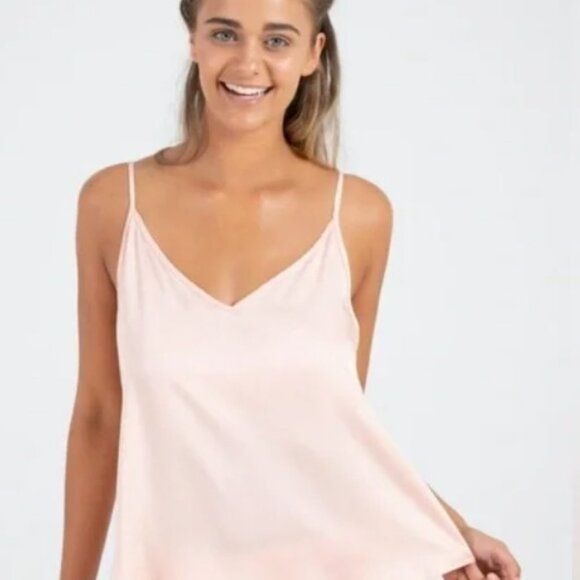 Ettitude Sateen Pajama Shorts In Gray L And Cami In Pink M New