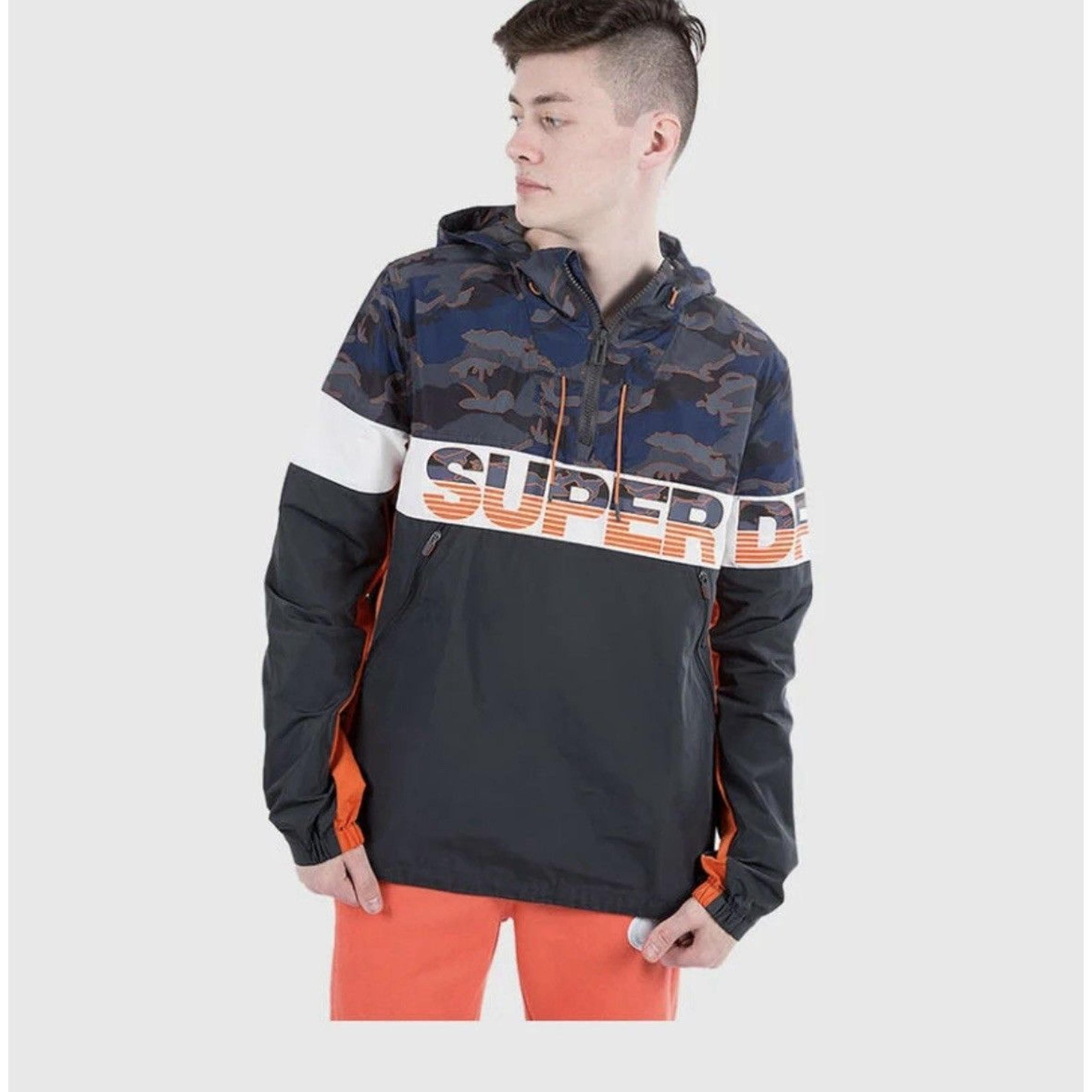 SuperDry Ryley Overhead Pullover Camo Jacket Windbreaker Camouflage Men’s Sz L
