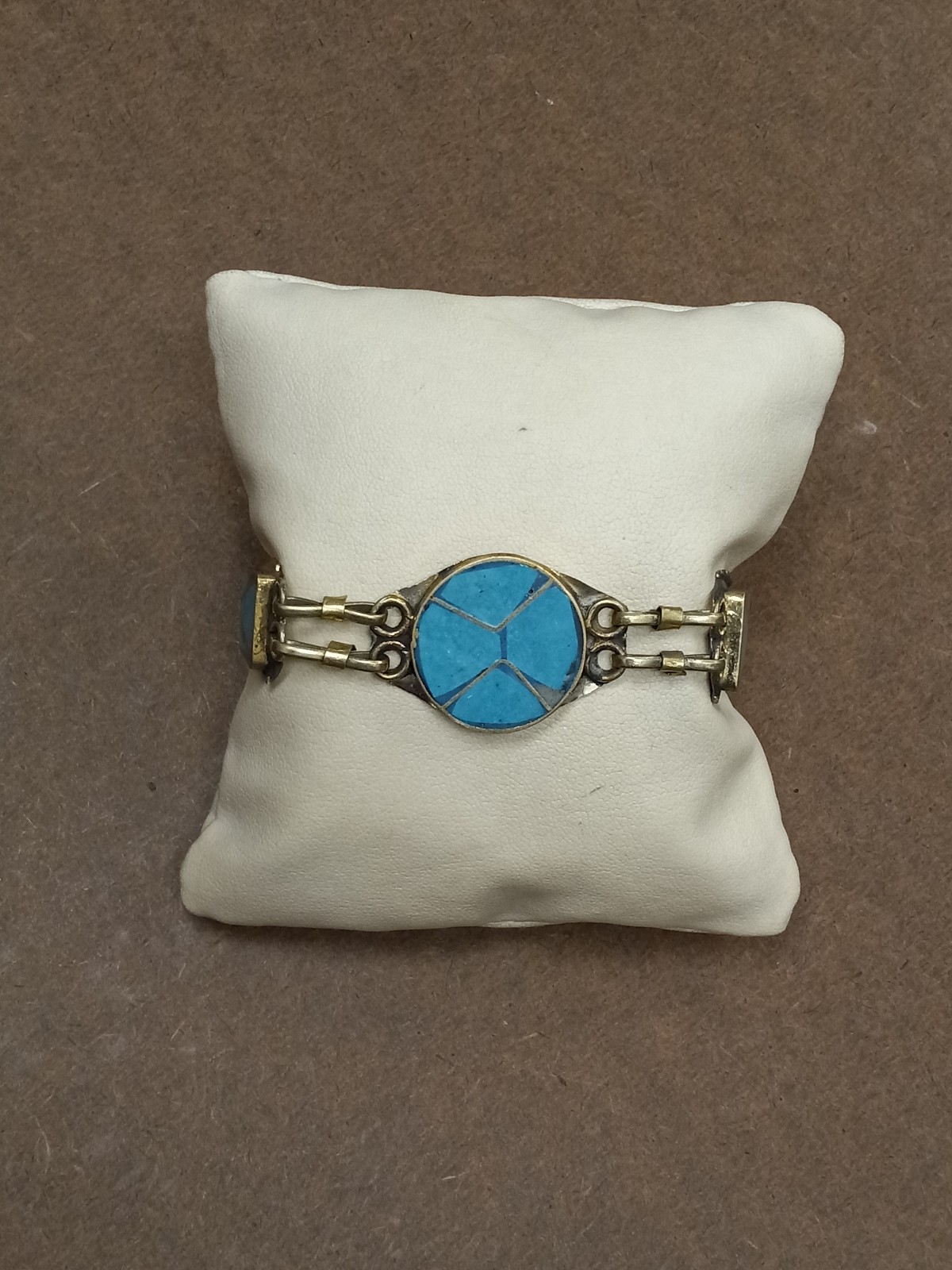Vintage silver plated turquoise bracelet