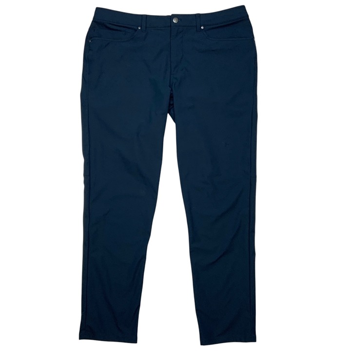 Lululemon Mens ABC Pant Slim Fit 36 Blue Flat Front Zip Fly Athleisure M5972S