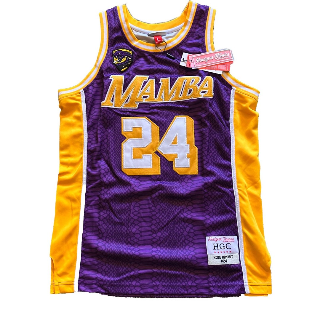 KOBE BRYANT MAMBA Stitched Throwback Jersey - Headgear Classics - NWT - sz L