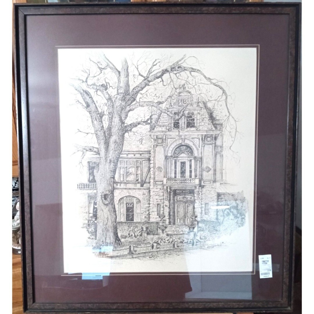 Gary Weatherly Pen & Ink Rhine House Lithograph Signed in Pencil 91/1000