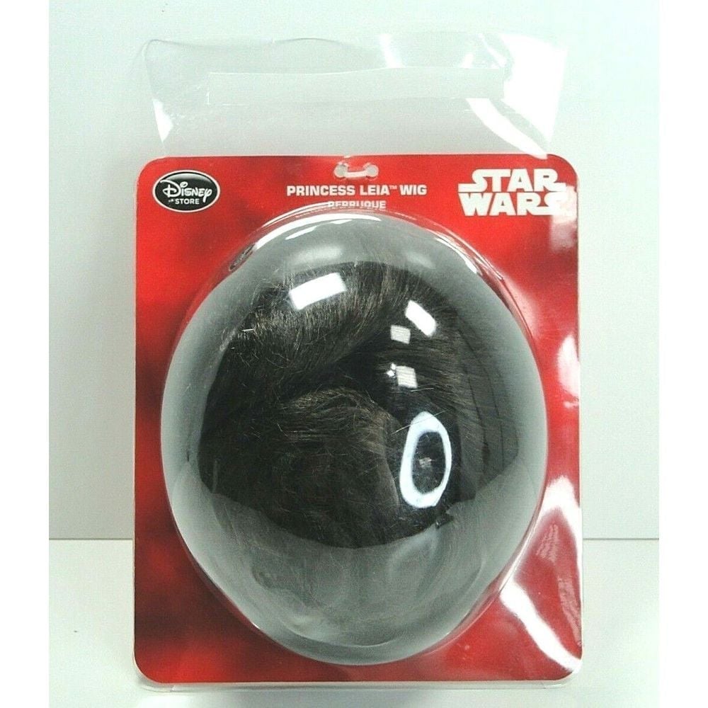 Rare New Disney Store Princess Leia Wig Perruque Star Wars Costume Halloween