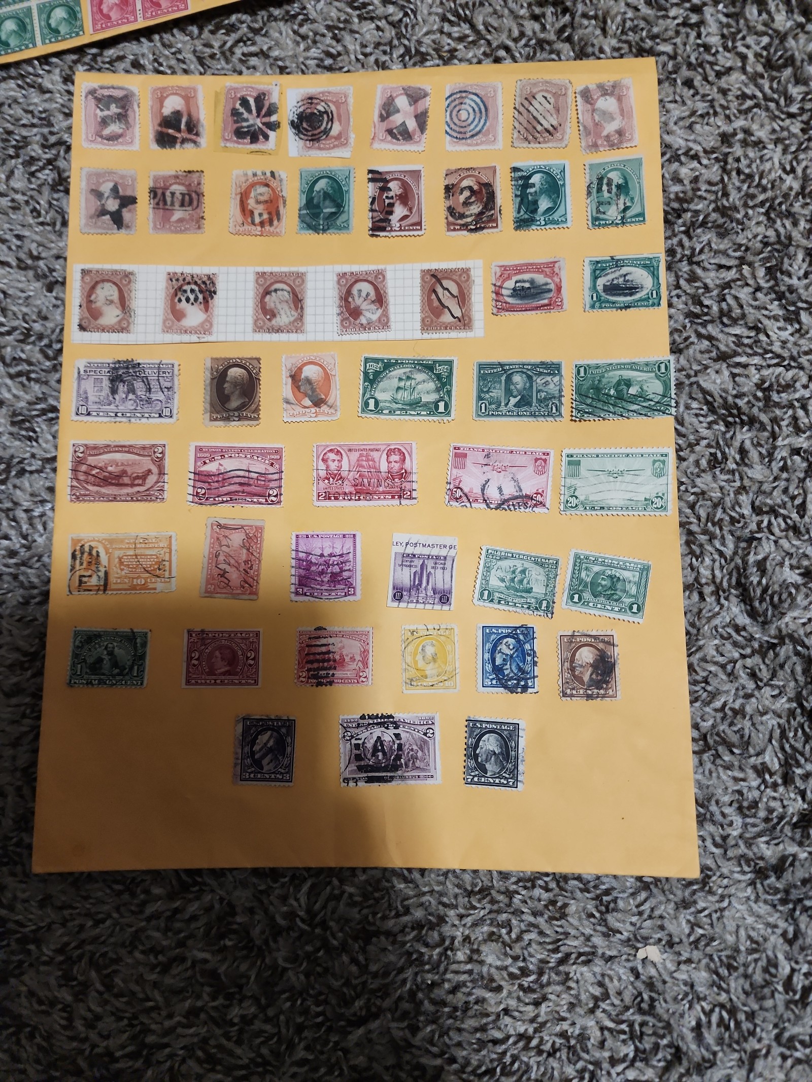 1 Sheet Old Usa Good Value Stamps Lot AB 888