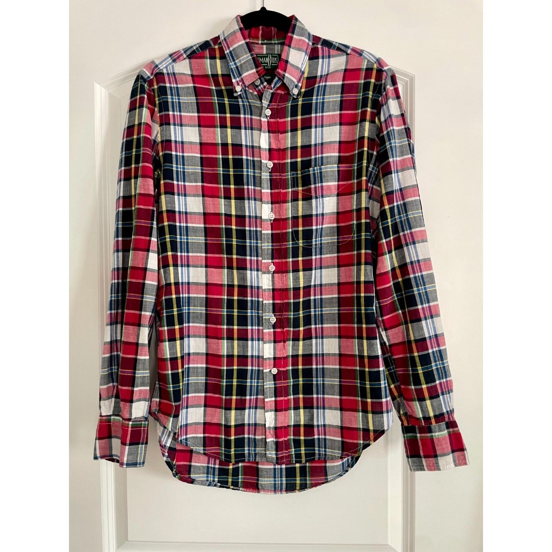 Gitman Bros. Vintage Style Plaid Button Down Shirt Size S 100% Cotton Orig. 235