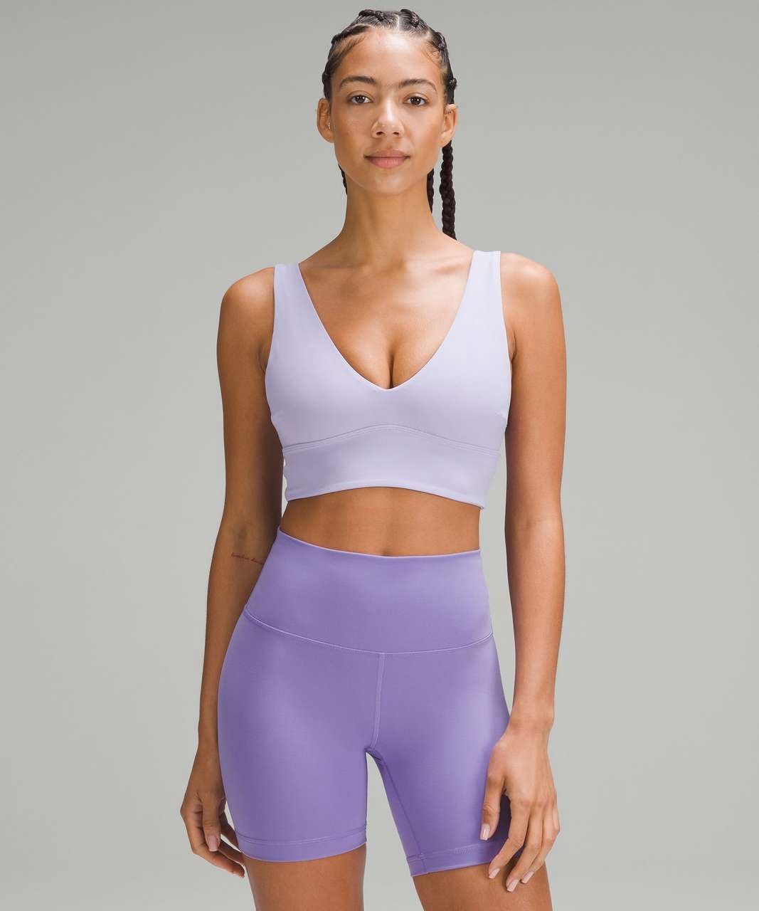 Lululemon Align V-Neck Bra C/D Cup Lilac Smoke Sz 10