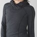 Lululemon Sz 10 Think Fast Hoodie Pullover Black Herringbone Heathered Women’s