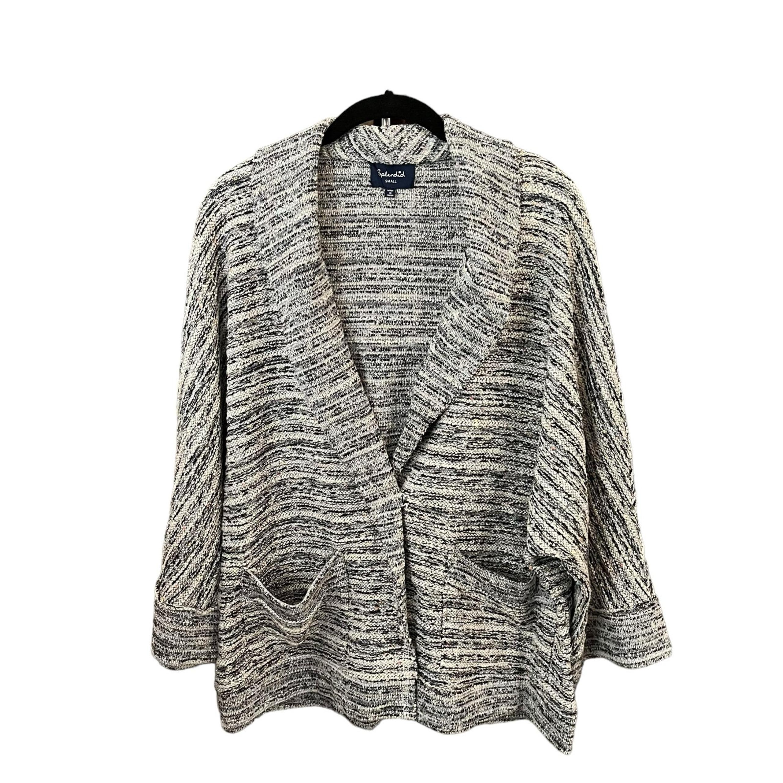 Splendid Women's Marled Dolman Chunky Soft Tweed Textured Relaxed Cardigan S