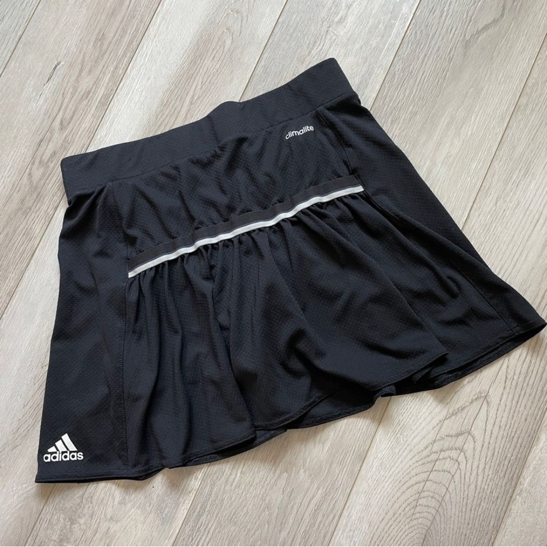 Adidas Climalite Workout Tennis Skirt Skort with Built in Shorts Black (Small)
