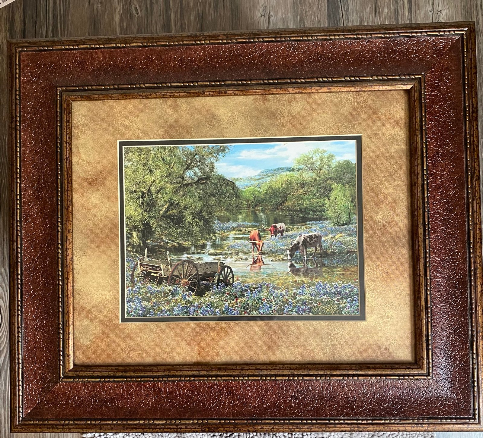 Western Art “Hill Country Blues”, by Roberta Wesley, 27Lx23H