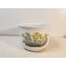 Takahashi Speckled Stoneware Vtg Flower Pot Planter Floral Flower Transfer