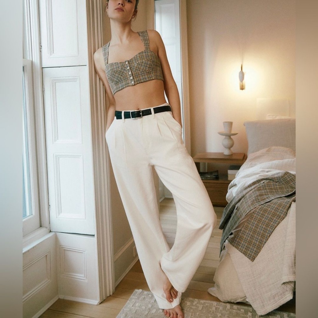Madewell White The Harlow Wide Leg Denim Jeans Size 33
