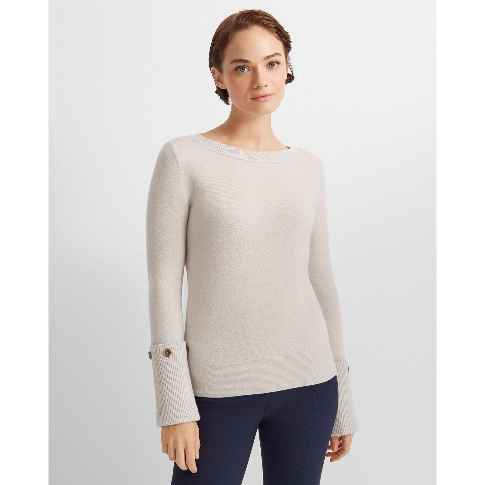 CLUB MONACO -NwoT- Cashmere Button Cuff Sweater Minimalist Chic Cozy | XS