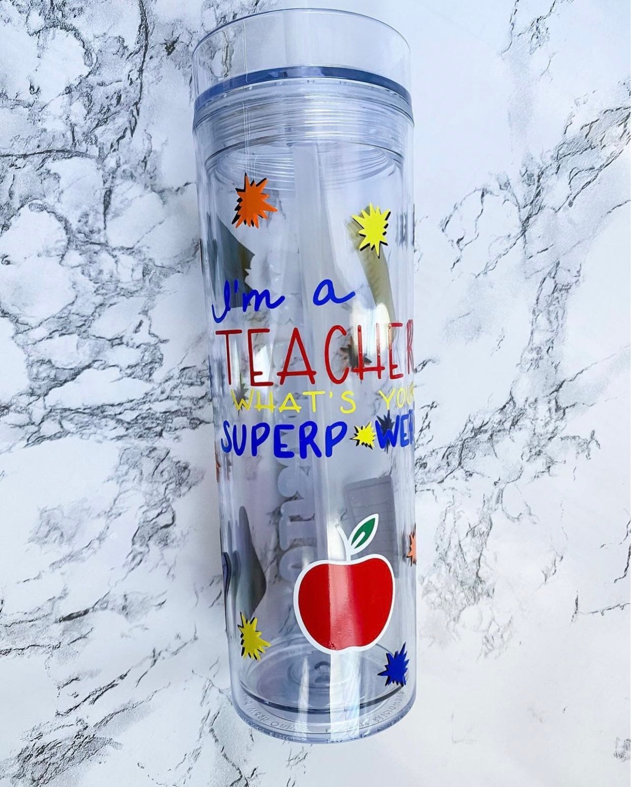 Teacher appreciation Tumbler/ Cup- Superhero teacher