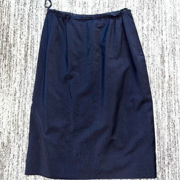 Vintage Women’s Size 12 A Line Midi Skirt Black Zip Up Lined Business Casual