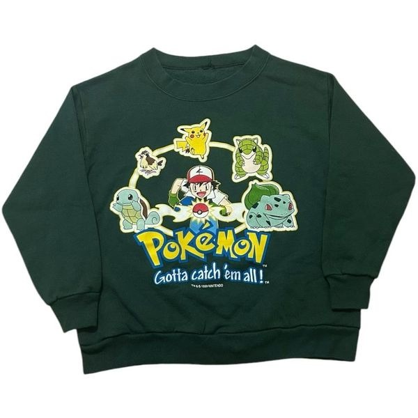Pokemon Vintage 1999 Nintendo Green Crewneck