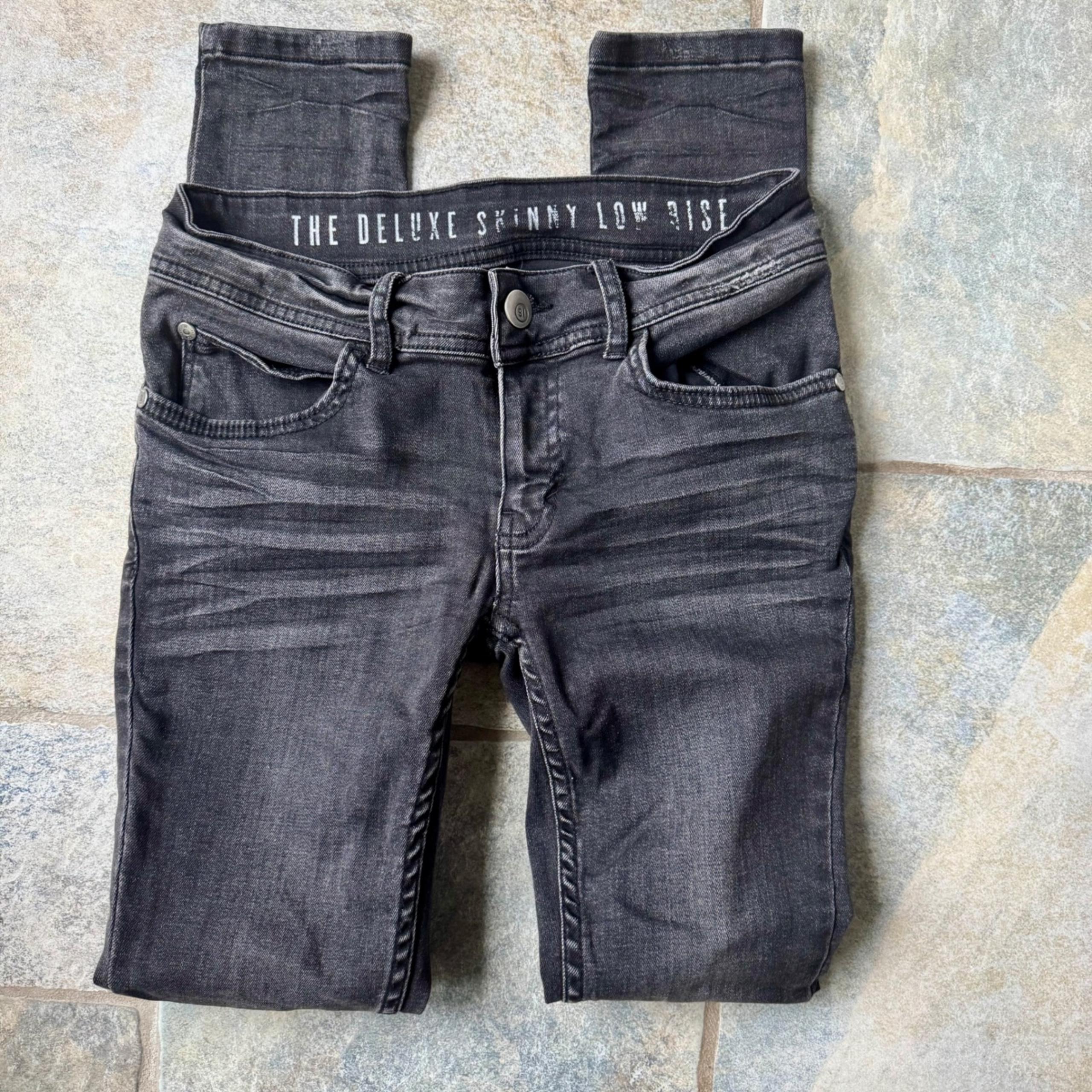 Y2K Cotton On The Deluxe Skinny Low Rise Jeans Black Wash Size 4 Stretch