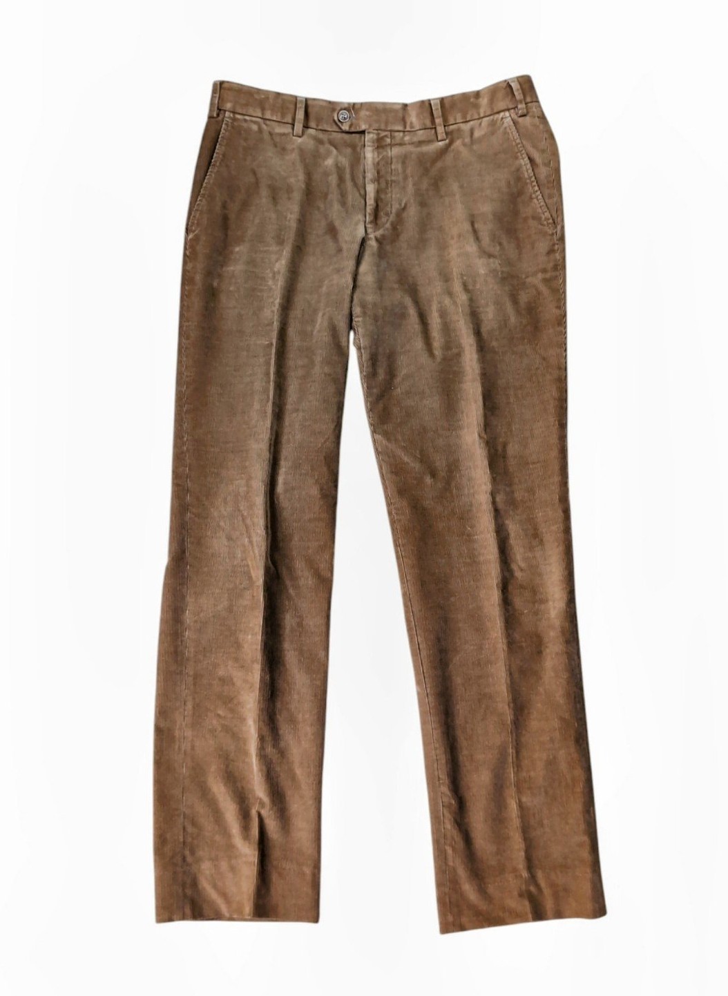 Hiltl Narrow Wale Corduroy Pants Men's 34 x 32 Brown Straight Leg Flat Trousers