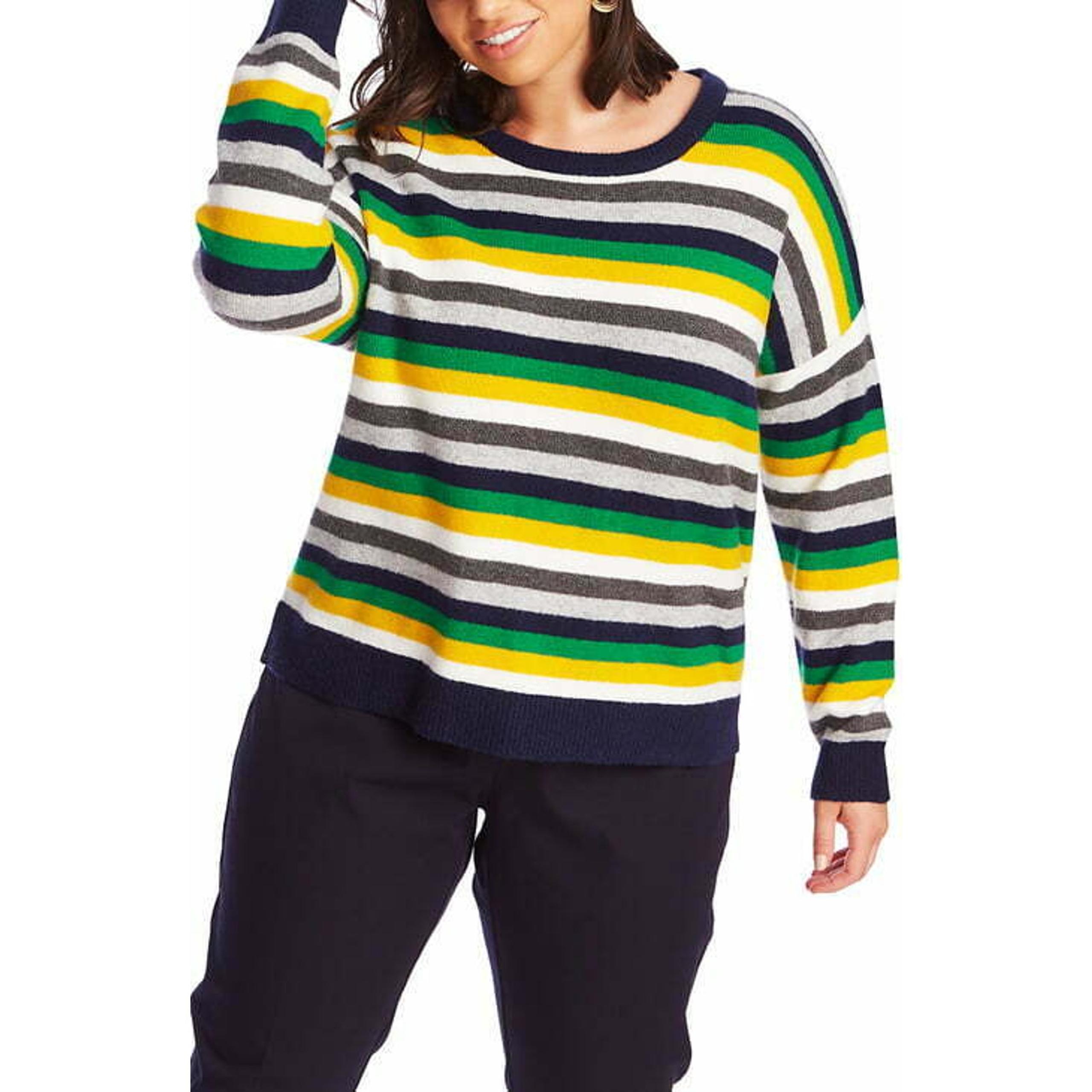 Court & Rowe Womens Stripe Sweater Crew Neck Long Sleeve Pullover XL