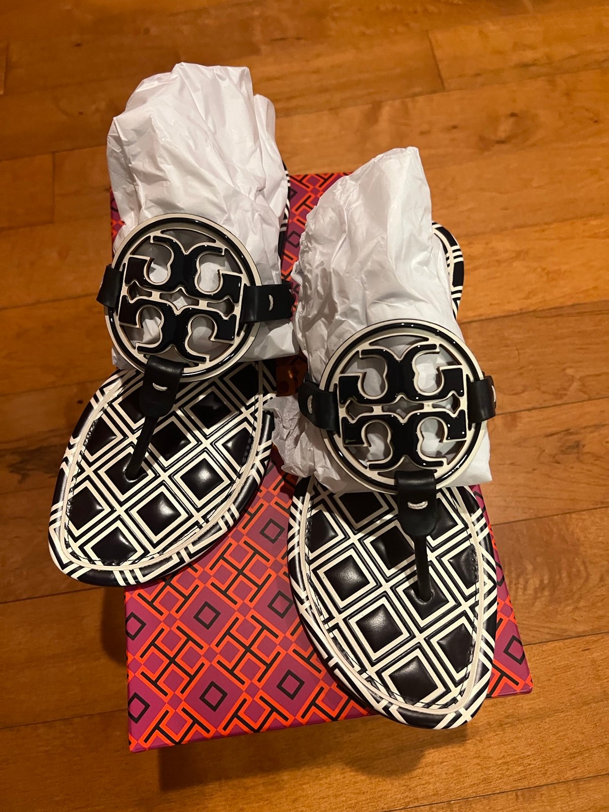 Tory Burch navy printed Sandals