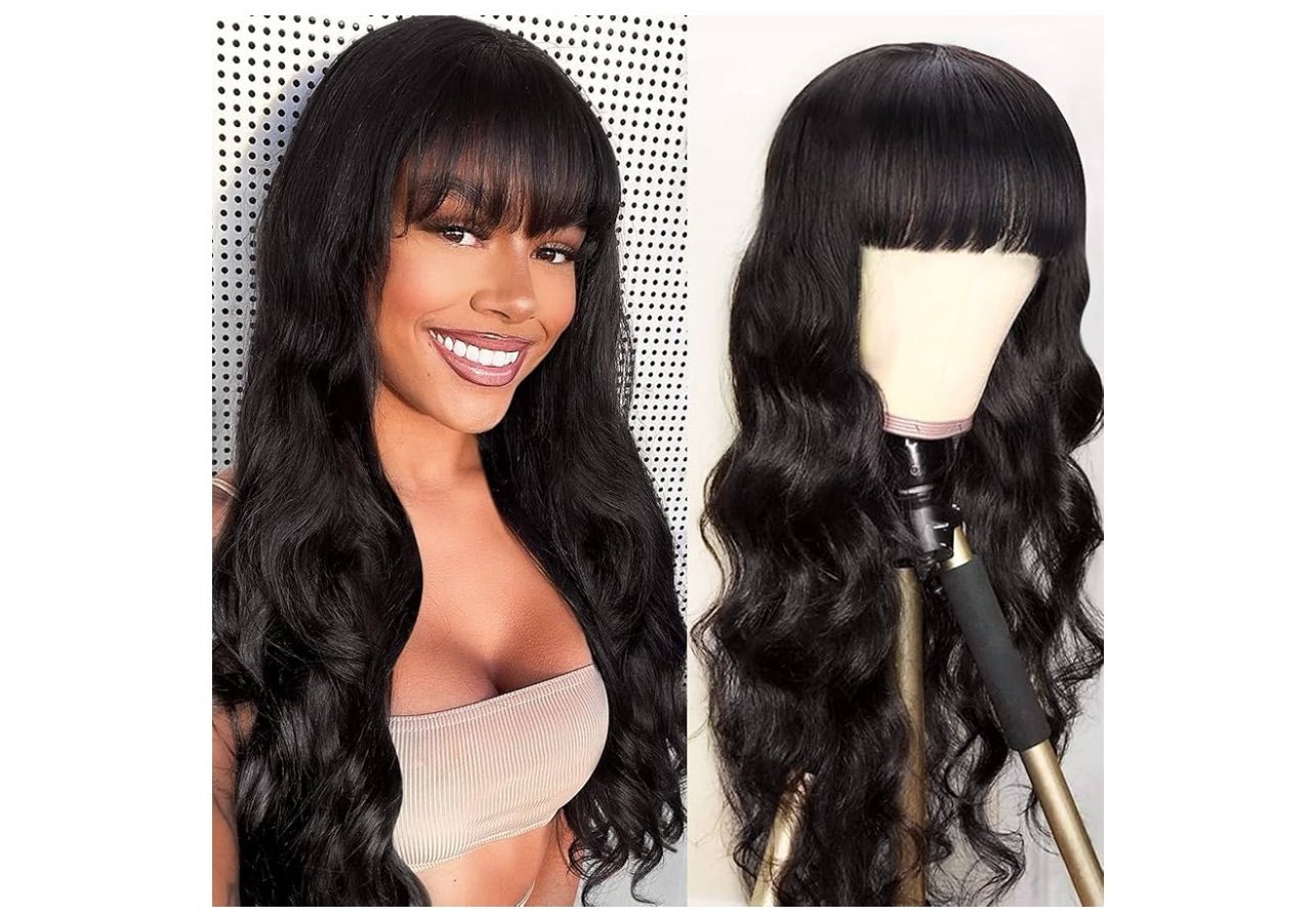 20 himan hair body wave with bangs !