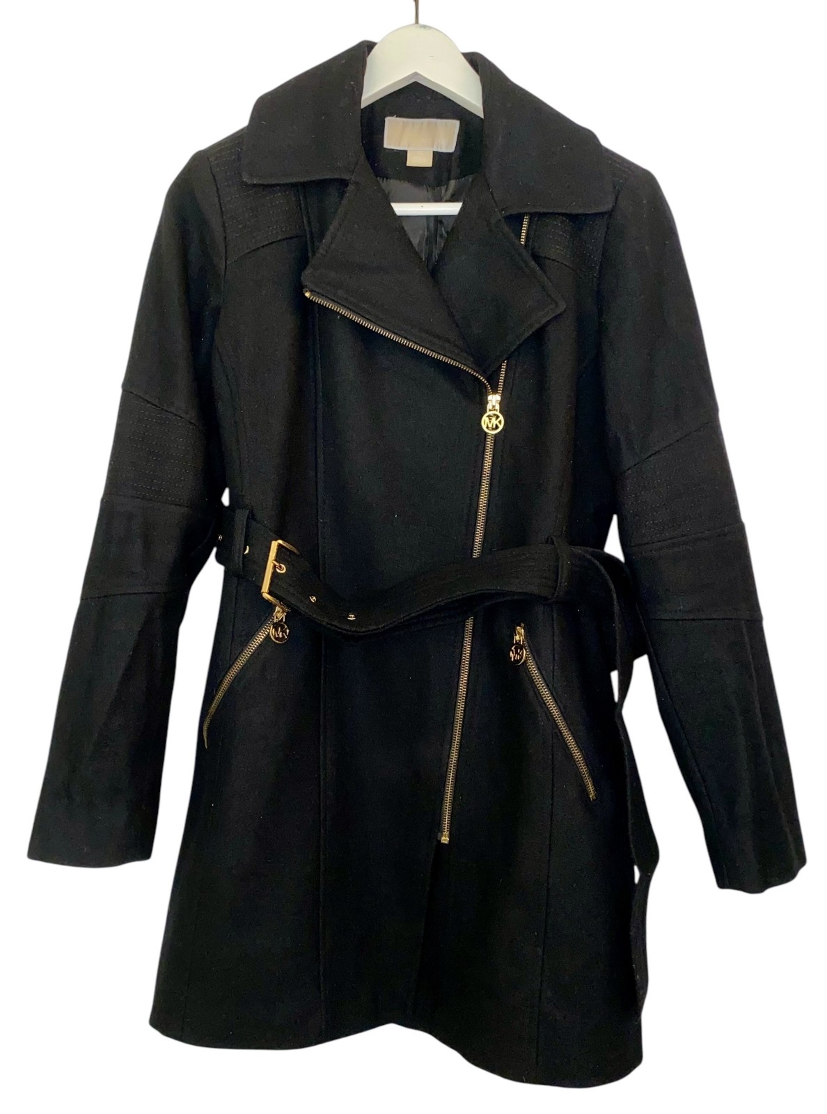 Michael Kors Women's XS Black Wool Blend Long Jacket Coat
