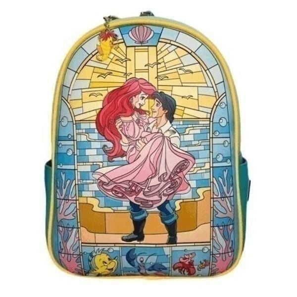 Loungefly Disney Little Mermaid Ariel & Eric Stained Glass Mini Backpack