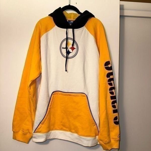 Pittsburgh Steelers Color Block Hoodie Size Medium