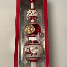 Sparkle Bright By Christopher Radko Glass Christmas Finial Tree Topper 12 2012