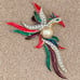 Vintage Stunning Colorful Enamel Crystal Phoenix Bird of Paradise 6.5” Brooch