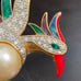 Vintage Stunning Colorful Enamel Crystal Phoenix Bird of Paradise 6.5” Brooch