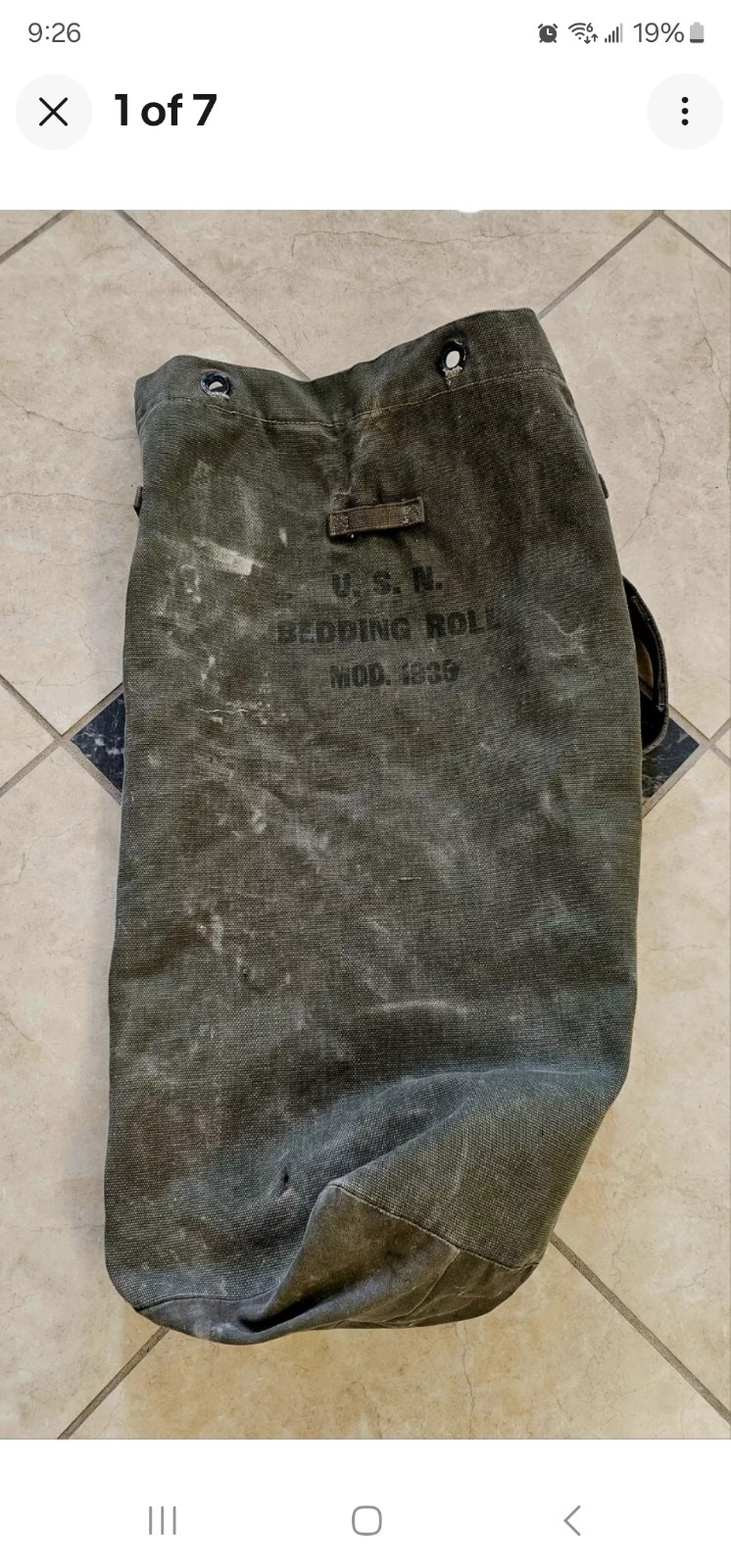 Vintage US Military U.S.N Bedding Roll Mod 1935