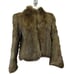 80s Brown Rabbit Fur Fox Collar Jacket
