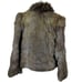 80s Brown Rabbit Fur Fox Collar Jacket