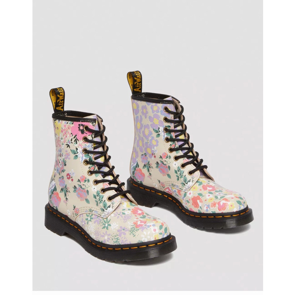 Dr. Martens Floral Print Combat Boots Size 7